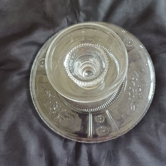 Antique 1880s Early American Pattern Glass Pedestal Cake Stand Made in USA Bryce - Picture 5 of 12